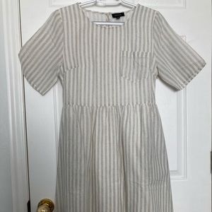 Roolee gray and white striped dress